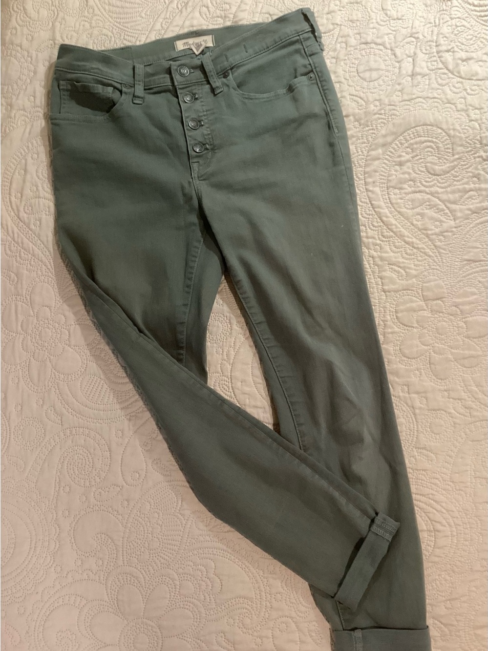 Madewell Women's High-Rise Button-Fly Jeans - Green